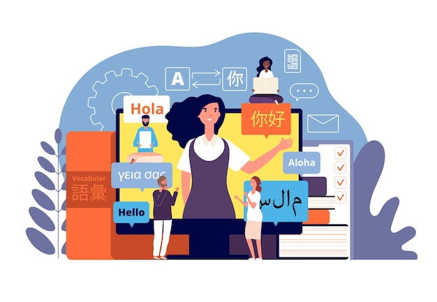 Vector translator. multilingual language translators app, learning foreign.