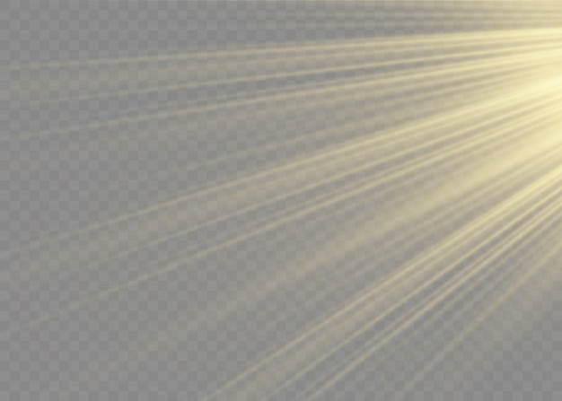 Vector transparent sunlight special lens flash light effect. stellar rays and searchlight.