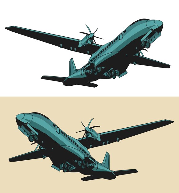 Vector transport aircraft illustration