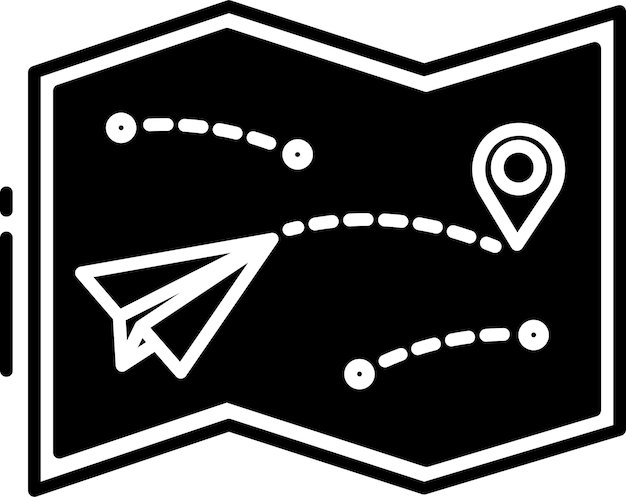 Vector travel glyph and line vector illustration