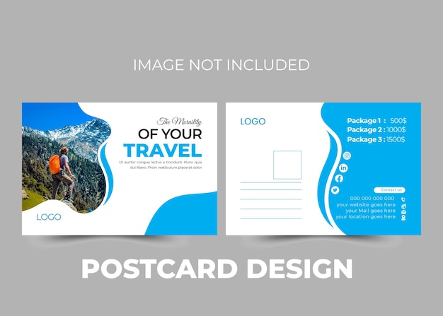 Vector travel postcard template