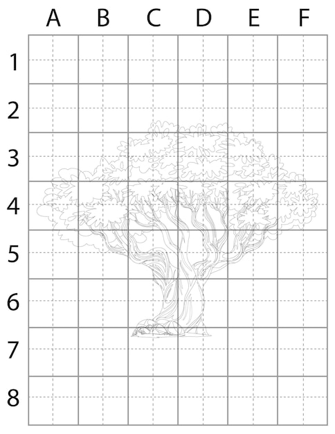 Vector tree drawing page, learn to draw tree, how to draw trees, tree vector