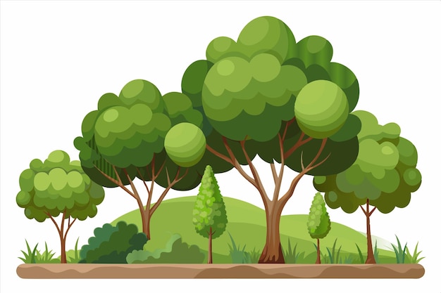 Vector a tree with green leaves on a white background