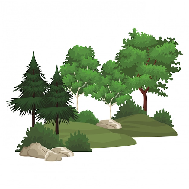 Vector trees nature landscape