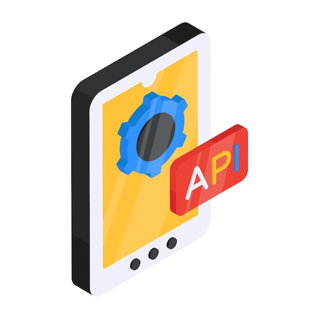 Vector trendy design icon of mobile api