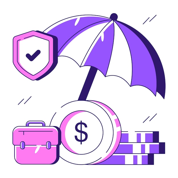 Vector a trendy design illustration of money insurance