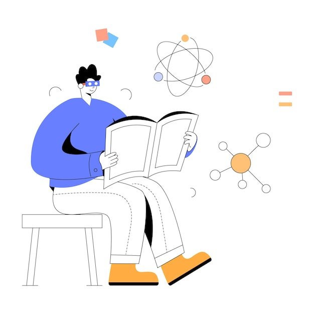 Vector trendy flat illustration of vr learning