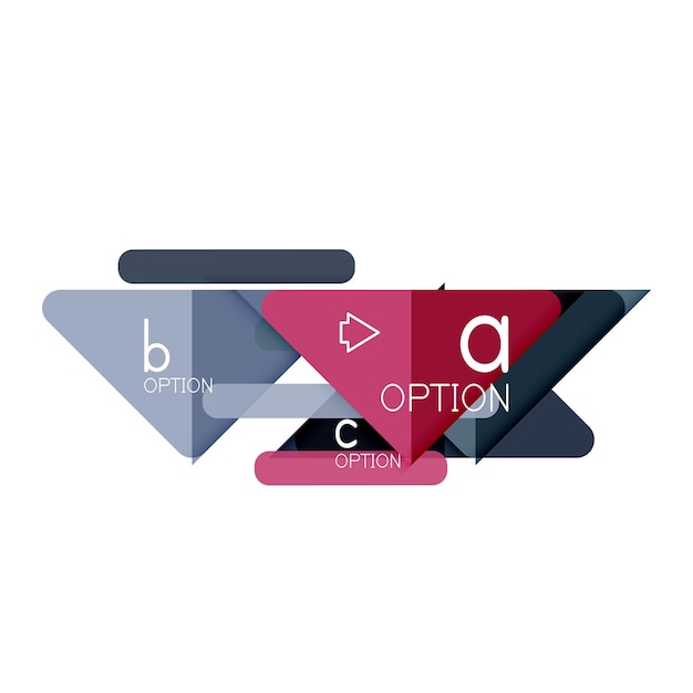 Vector triangle data visualization design option infographic layout