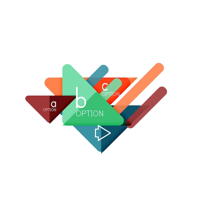 Vector triangle data visualization design option infographic layout