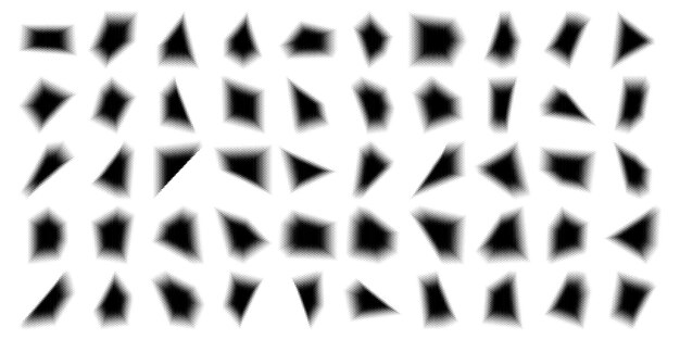 Vector triangle halftone abstract background set 50