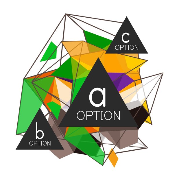 Vector triangle infographics design layout