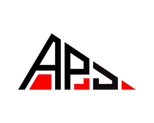 Vector triangle shape apj letter logo design