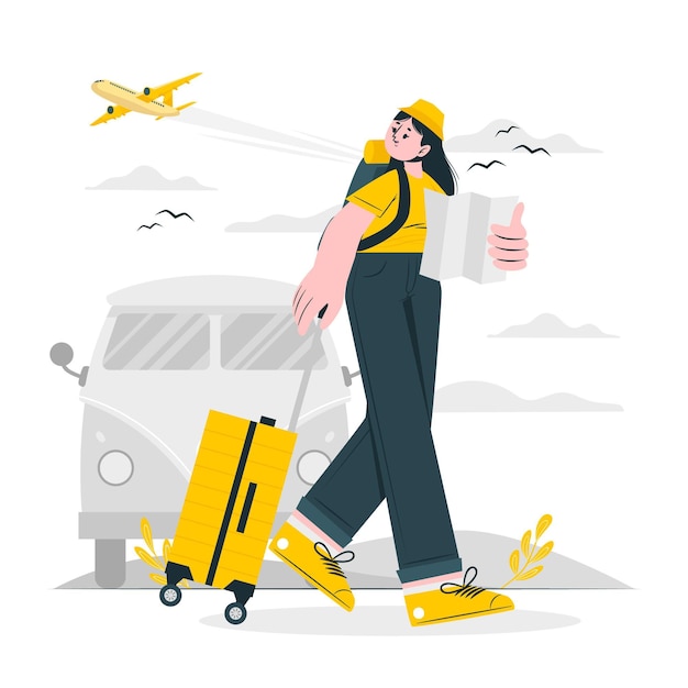 Vector trip concept illustration