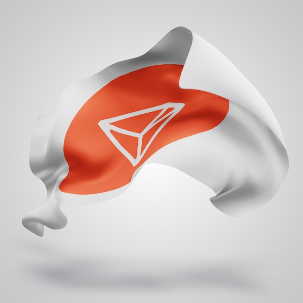 Vector tron vector 3d flag with waves on a white background