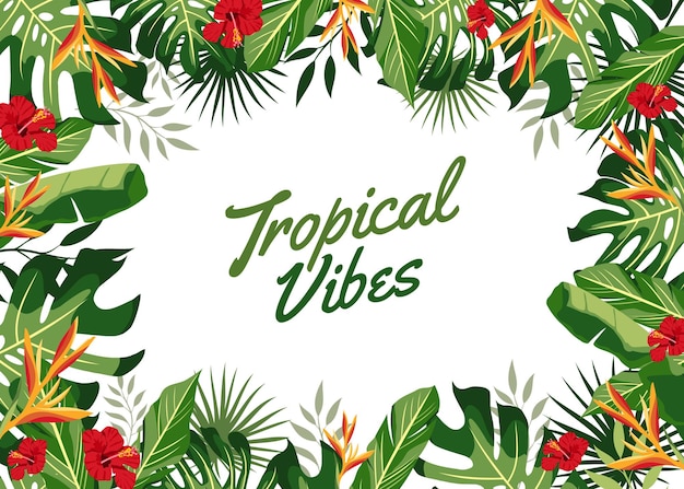 tropical vibes background vector design