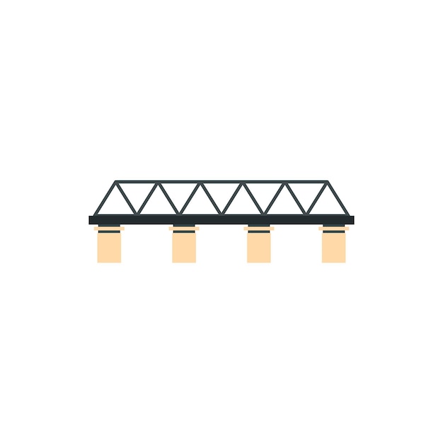 Vector truss bridge icon in flat style on a white background
