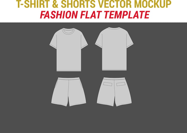 Vector tshirt shorts fashion flat template2
