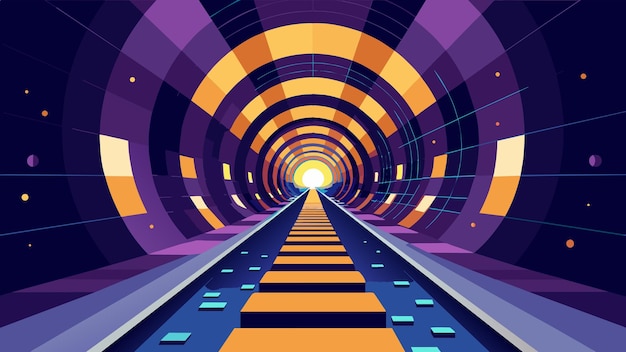 Vector a tunnel of light showcasing the speed and precision with which algorithms can sort through massive