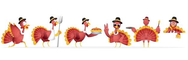 Vector turkey birds illustration