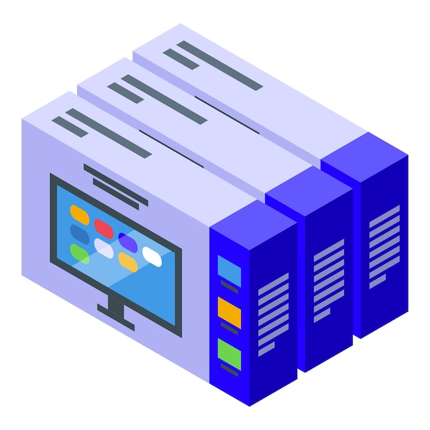 Vector tv boxes icon isometric vector home cinema