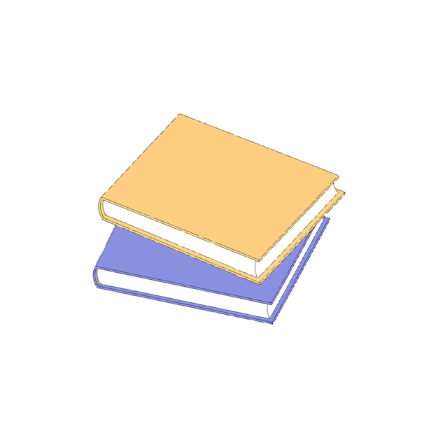 Vector two books stacked a visual representation of knowledge and learning