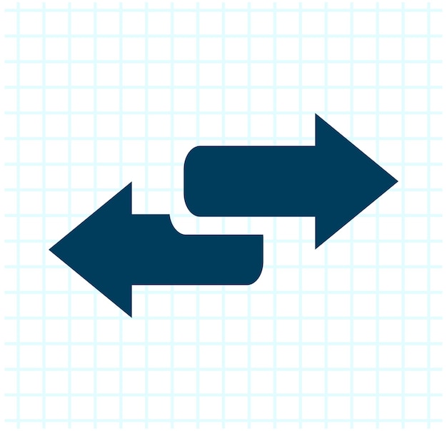 Vector two opposing curved arrows symbolizing data exchange communication or synchronization