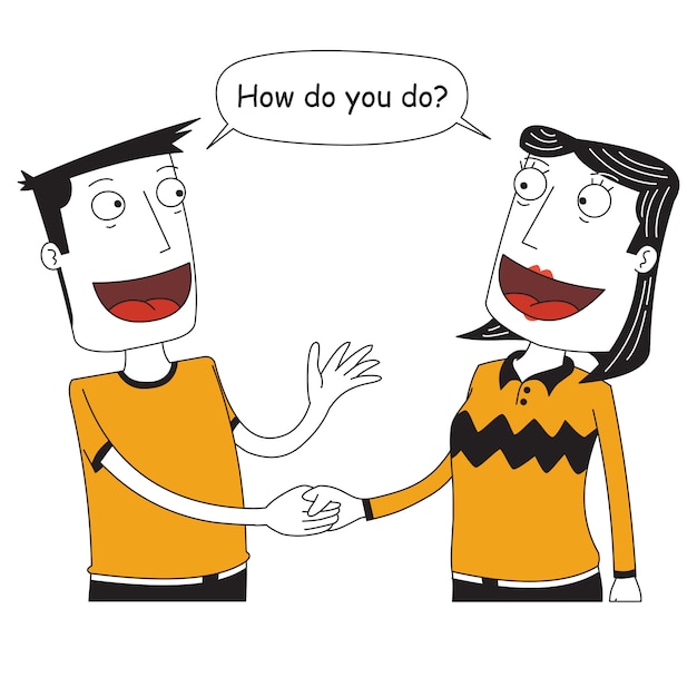 Vector two people shaking their hands