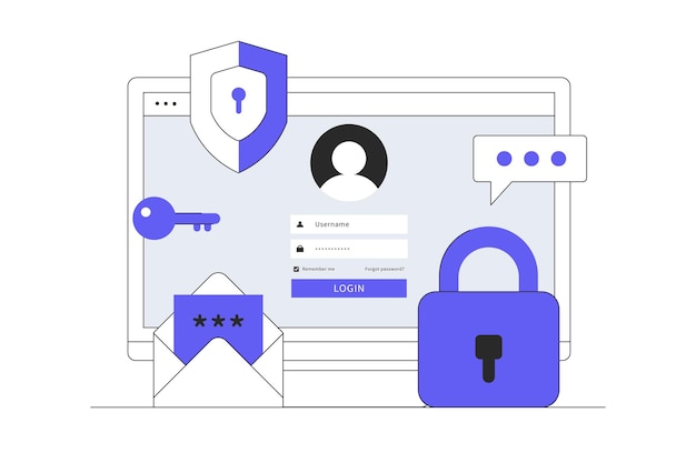 Vector twostep verification template otp authentication password onetime password for secure website