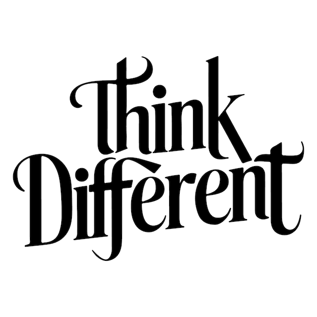 Vector a typographic and silhouette vector art illustration of think different
