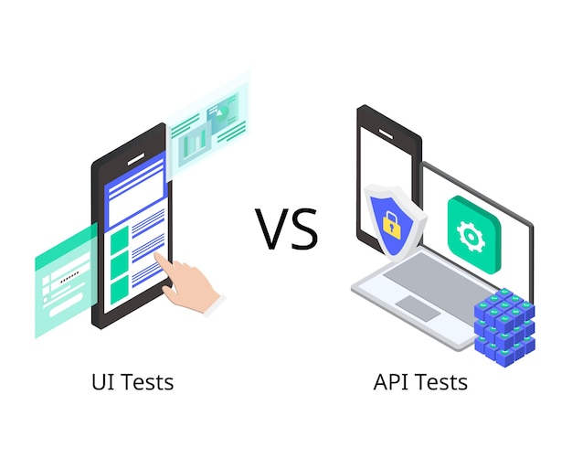 Vector ui testing is testing between users while api testing is testing between backend or server side of