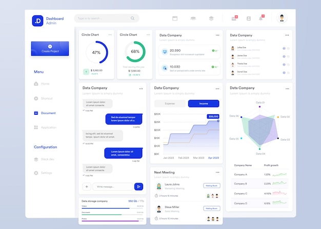 Vector ui ux infographic dashboard ui design with graphs charts and diagrams web interface template