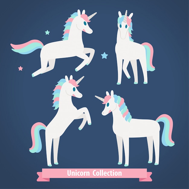 Vector unicorn collection
