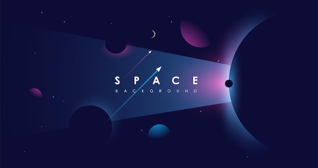 Vector universe background for presentation design brochure template with space elements