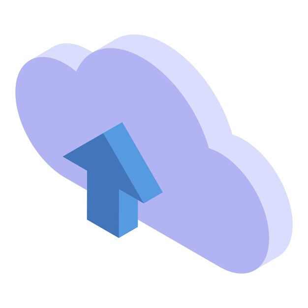 Vector upload data storage icon isometric of upload data storage vector icon for web design isolated on white background