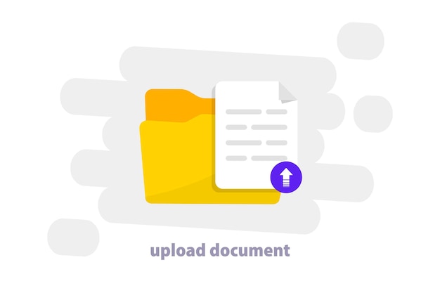 Vector upload document uploading file flat icon share or send document file uploading downloading