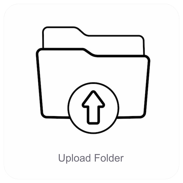 Vector upload folder and folder icon concept