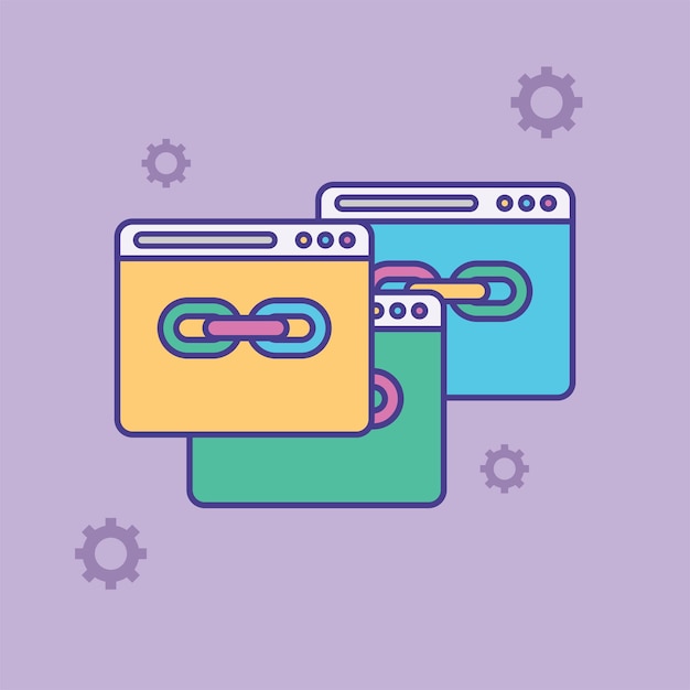 Vector url link vector icon hyperlink chain symbol internet url or webpage url link flat vector