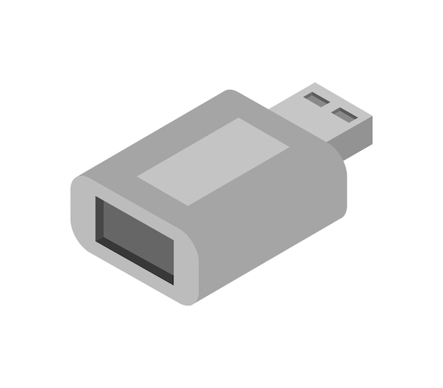 Vector usb adapter isometric
