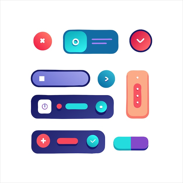 Vector use interface icon set buttons sliders and web elements for modern ui ux design