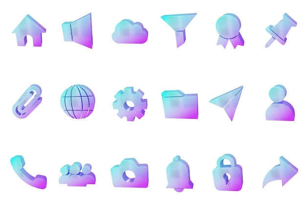 Vector user interface 3d icons essential need 3d icons