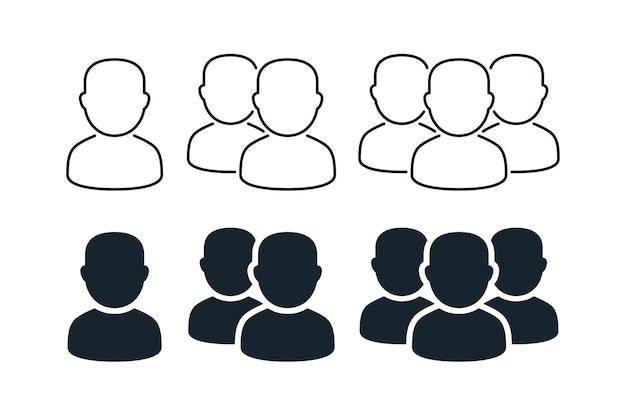 Vector users outline and glyph