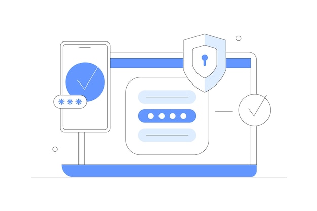 Vector using two steps verification to protect personal data user authorization login authentication