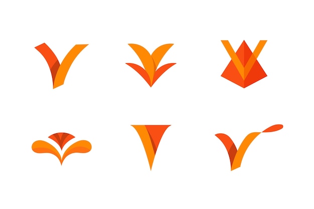 Vector v logo set