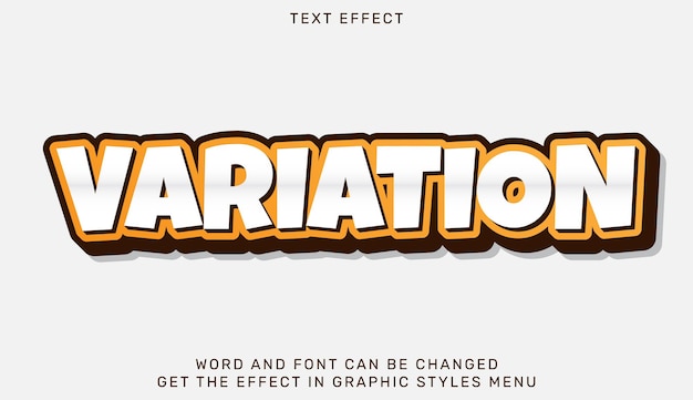 variation text effect template in 3d design