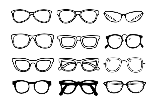 Vector variety eyeglasses collection stylish optical frame set vector
