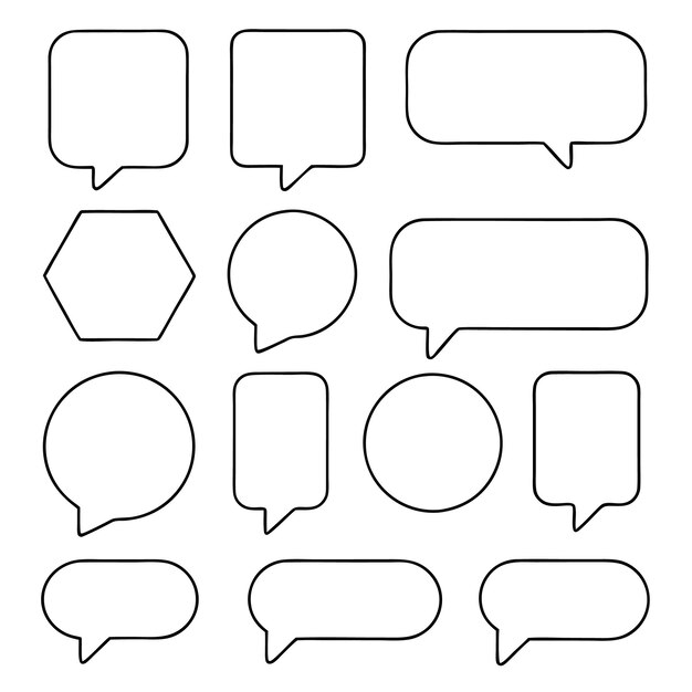 Vector various speech bubbles in different shapes