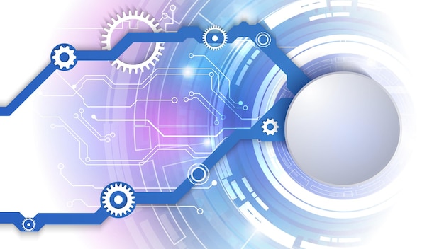 Vector vector 3d design of paper circle with electrical circuit. high-tech digital network, communications, high technology. eps 10.