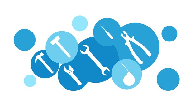 Vector vector application home repair and tools icons set in flat style