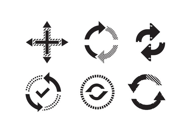 Vector vector arrow collection dotted dashed and halftone designs