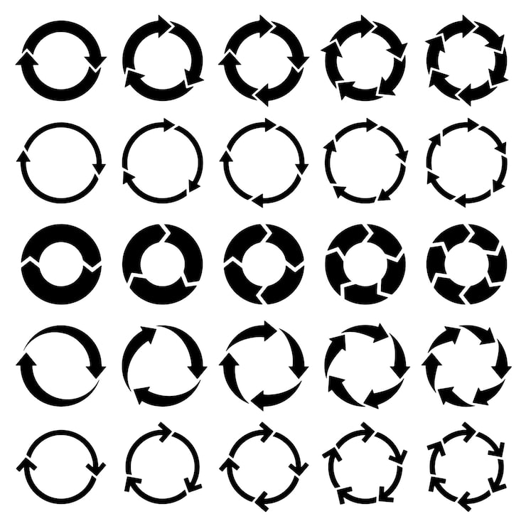 Vector arrows circular design elements